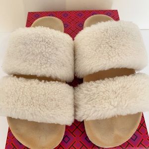 Tory Burch Shearling Slides